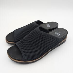 Eileen Fisher Kori Stretch Knit Slide Sandals Women's Black Size US9 EU40